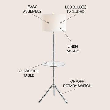 Hall 62" Metal LED End Table Floor Lamp - JONATHAN Y